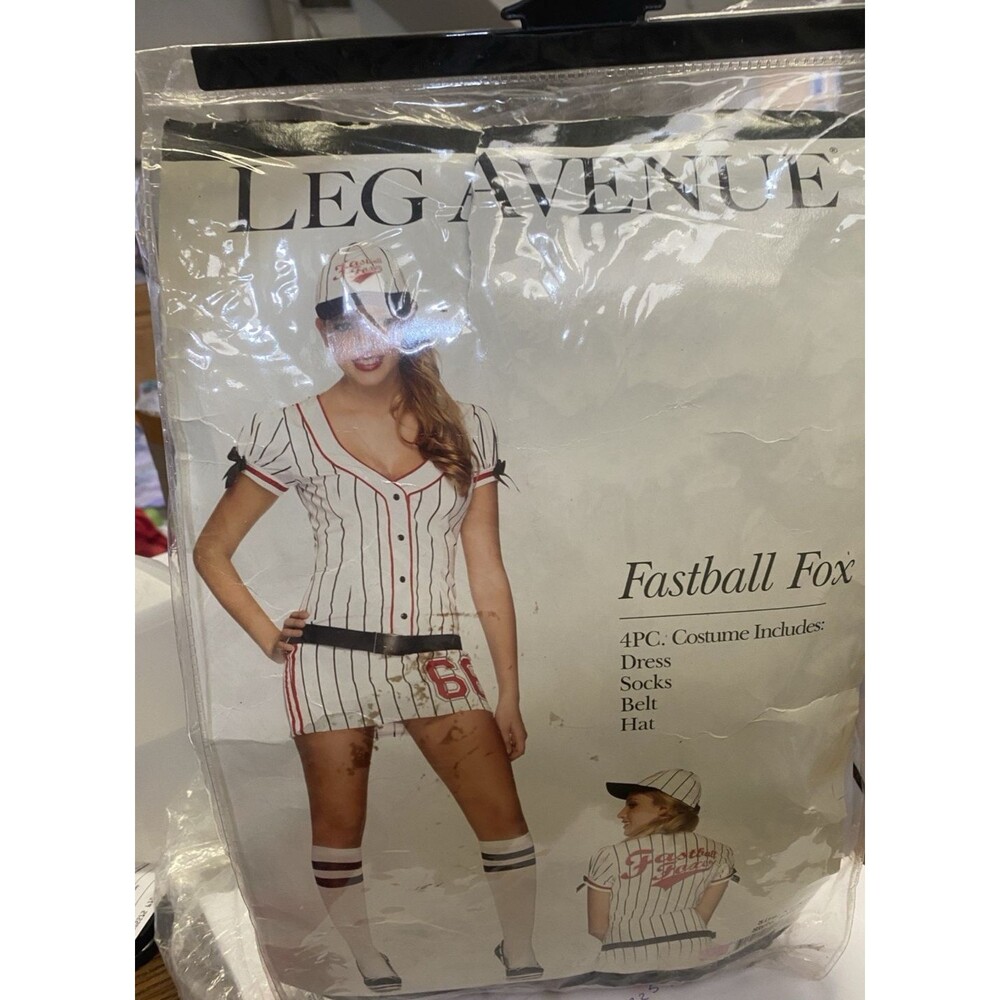 Leg Avenue Halloween Costume Fastball Fox Women's XS 4 Pieces Sexy Baseball New